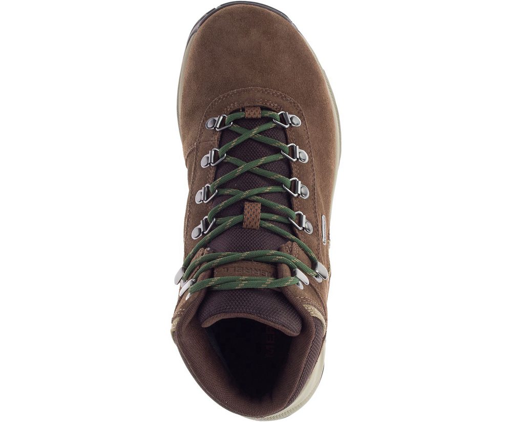 Merrell Hiking Boots Brown - Erie Mid Waterproof - Mens 10KGMOBQS